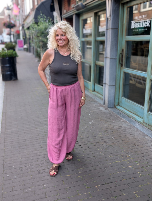 Viscose ballon broek Amy - Oud roze