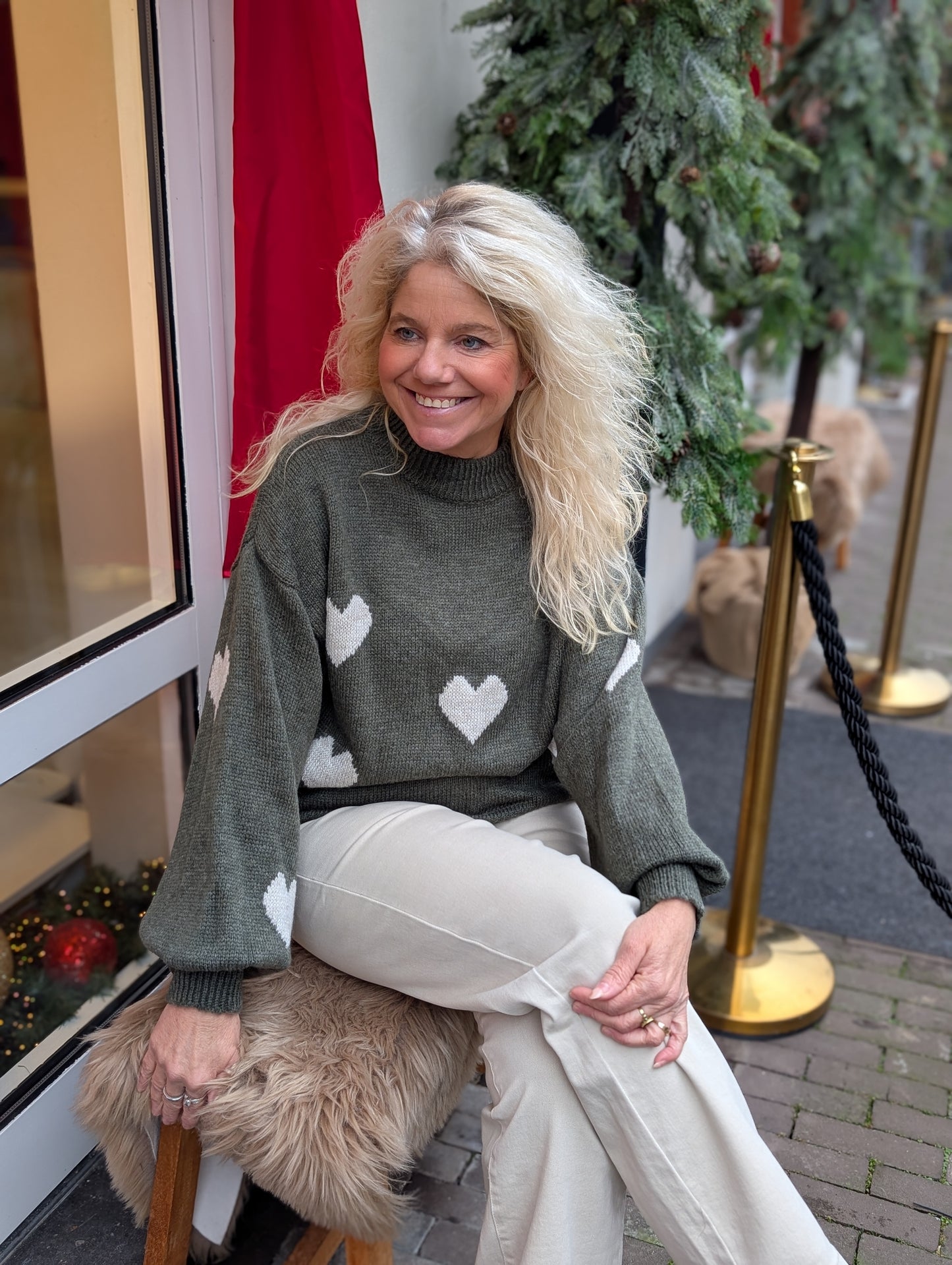 Hartjes trui Veerle - Groen