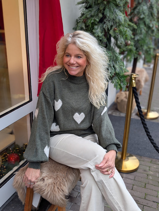 Hartjes trui Veerle - Groen