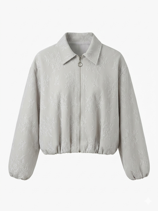Lace bomber jacket - Beige