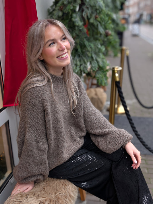 Gebreide trui Jip - Taupe