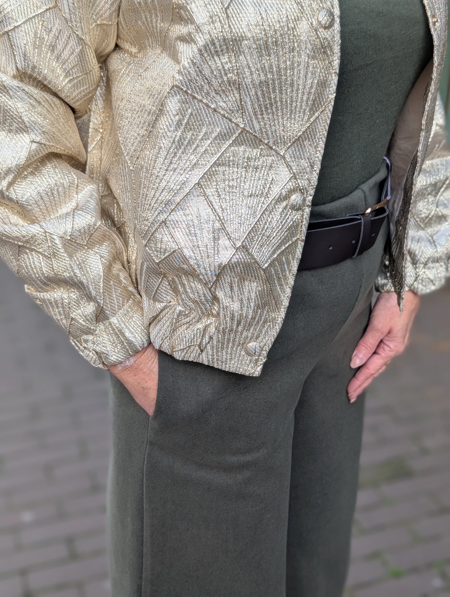 Zusss jacquard glans jasje - Champagne