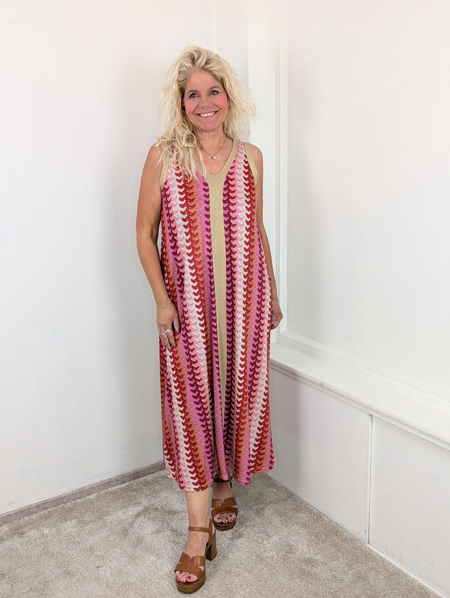Sunset Sorbet Glitter Dress - Pink mix