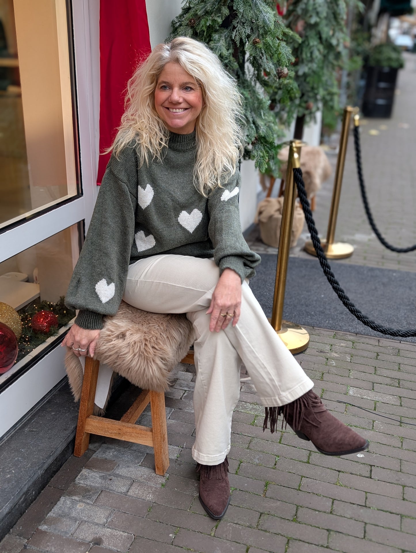 Hartjes trui Veerle - Groen