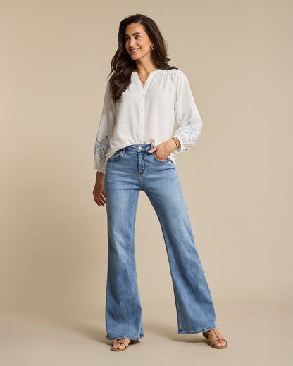 Red Button Brielle flared denim - Lightstone