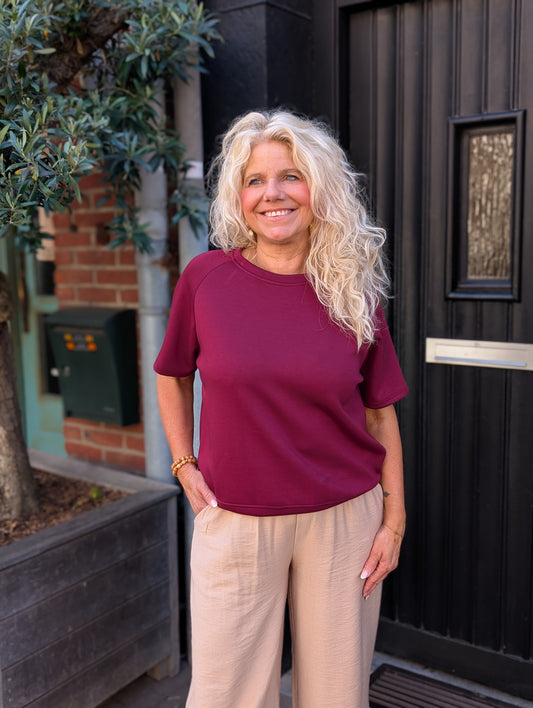 Kathleen jersey shirt - Bordeaux rood