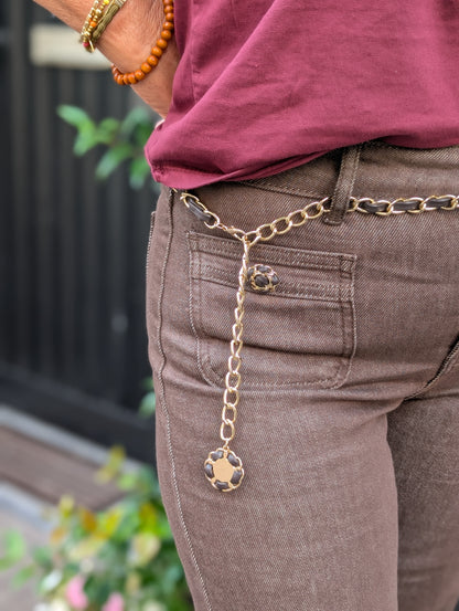 Zac & Zoe jeans met sierlijke knopen - Bruin
