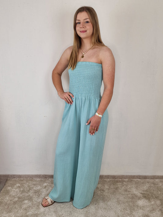 Jumpsuit strapless Nena - Turquoise