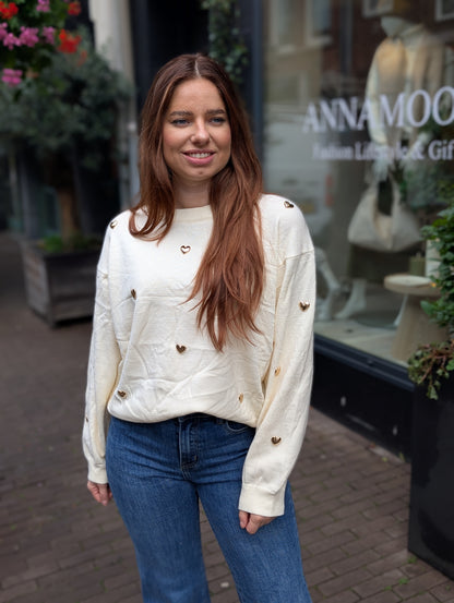 Golden heart sweater - Ecru