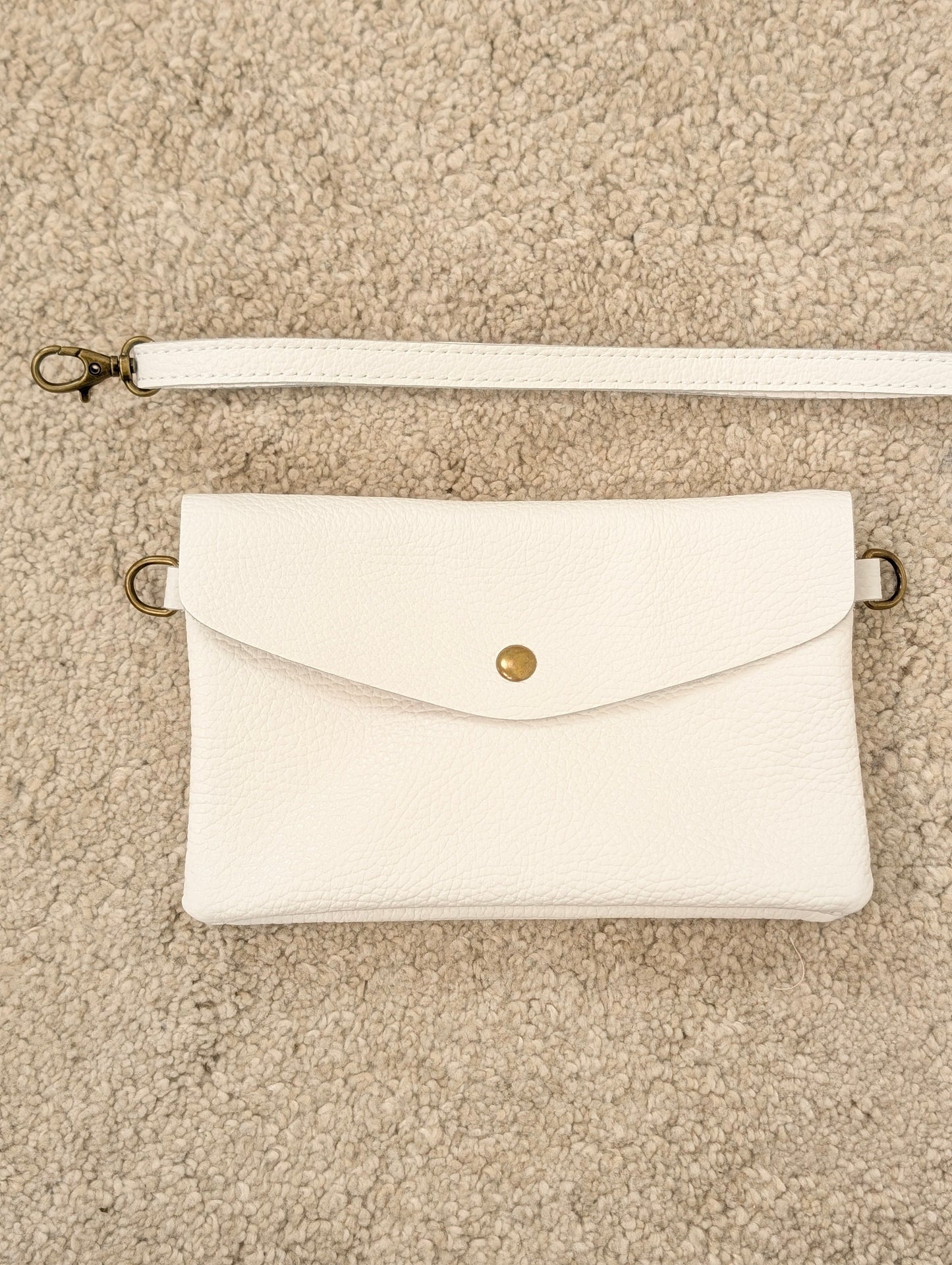 Leren envelop tasje Senna - Wit