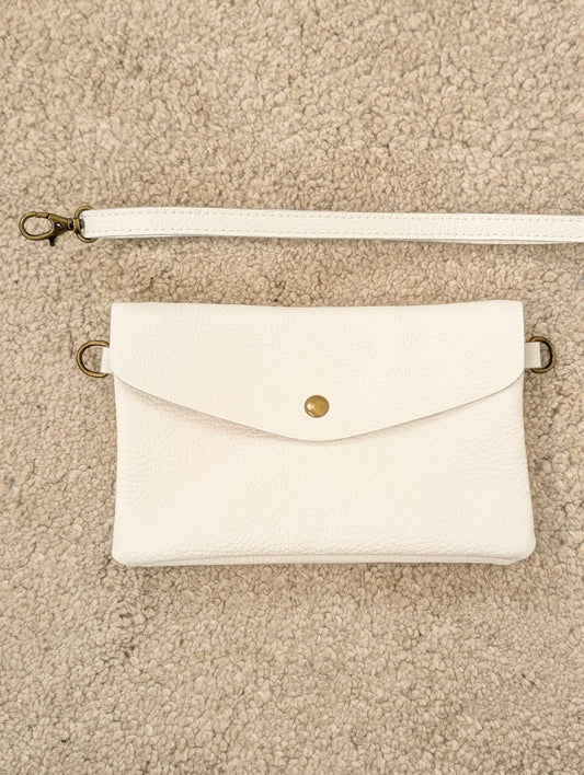 Leren envelop tasje Senna - Wit