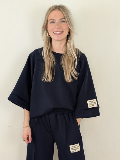 Pascal huispak shirt met broek - Donker blauw