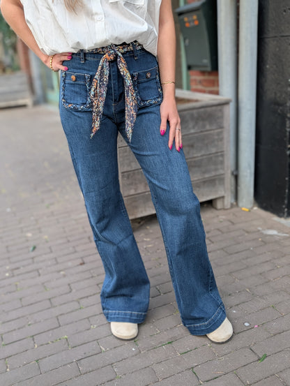 Zac & Zoe jeans met sjaal - Dark jeans