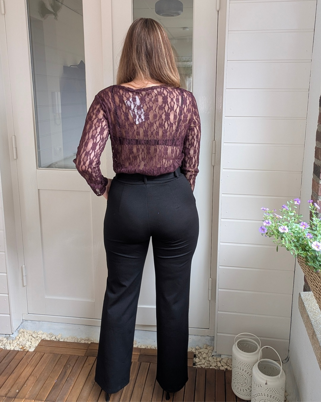 Wide leg pantalon Isabel - Zwart