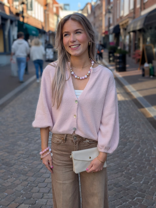 Liselot kort vest - Licht roze