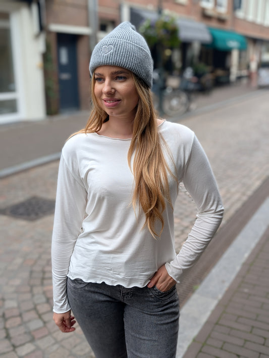 Gita shirt met lange mouwen - White