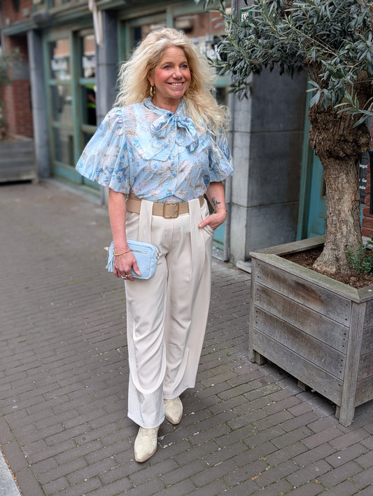 Beige plooien pantalon Semmy - Beige