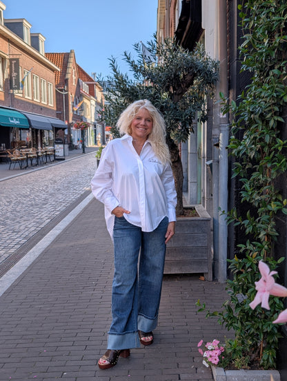 La Dolce vita blouse - Wit / bruin