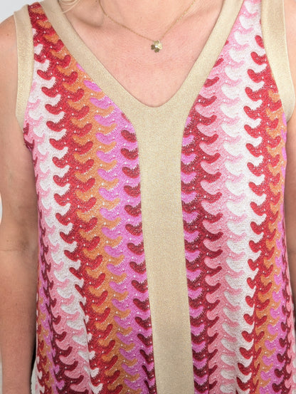 Sunset Sorbet Glitter Dress - Pink mix