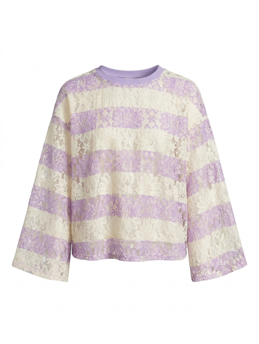 Lace dream festival top - Lila/Geel