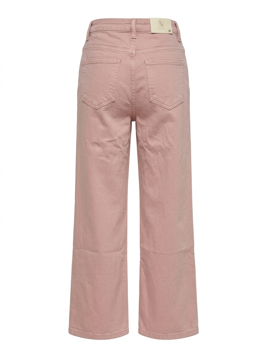 Wide leg vlecht zak detail jeans - Lichtroze
