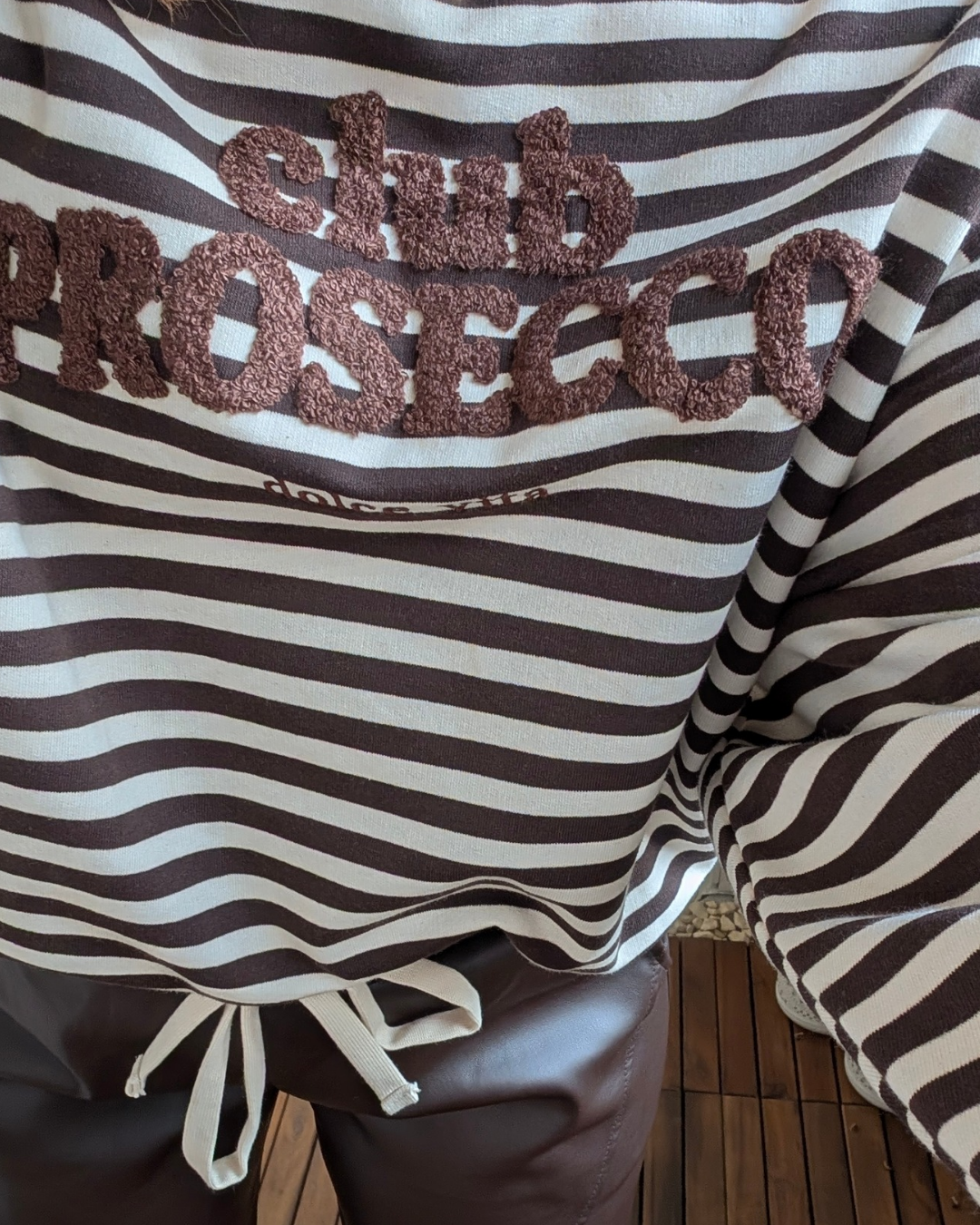 Prosecco Stripe Longsleeve - Bruin/Ecru