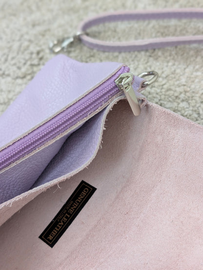 Leren envelop tasje Senna - Lila