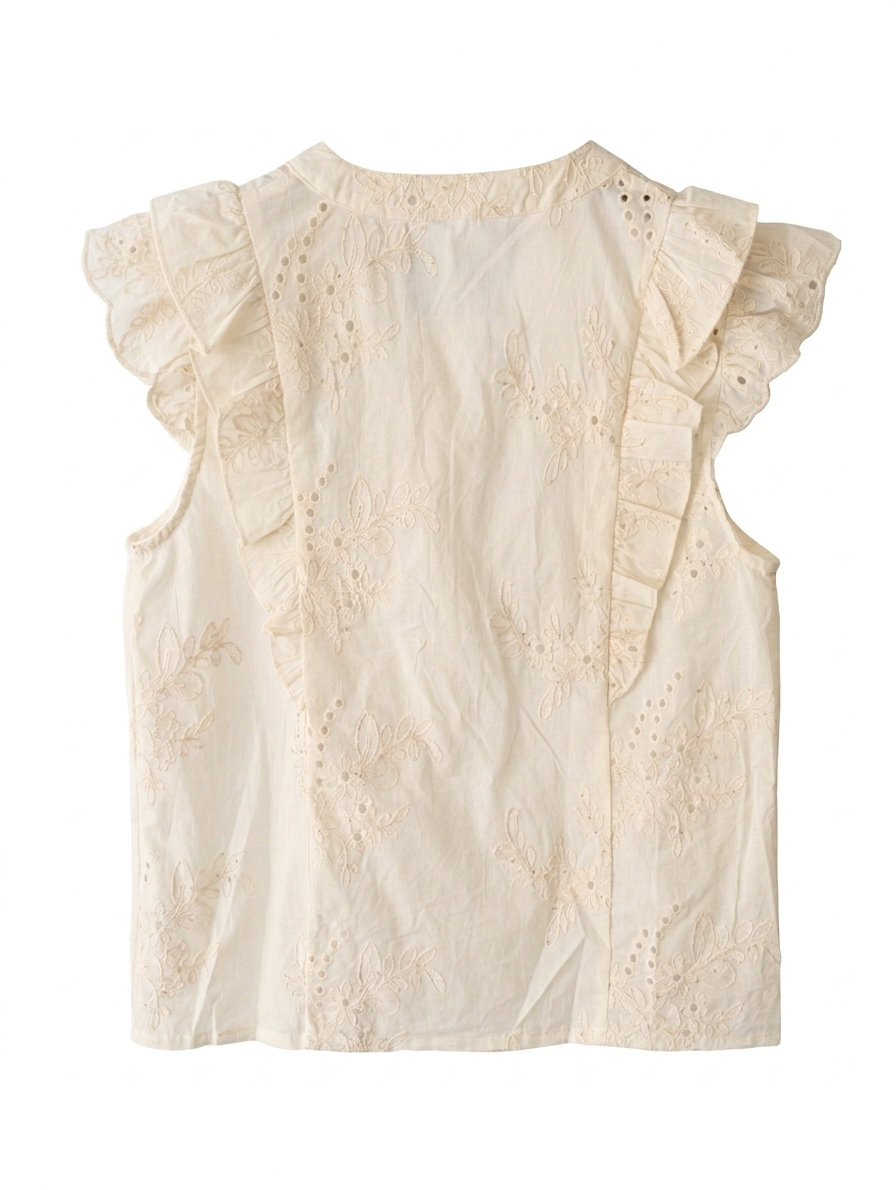 Sunny Shell Blouse pailletten blouse top - Ecru