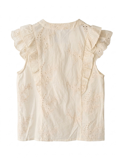 Sunny Shell Blouse pailletten blouse top - Ecru