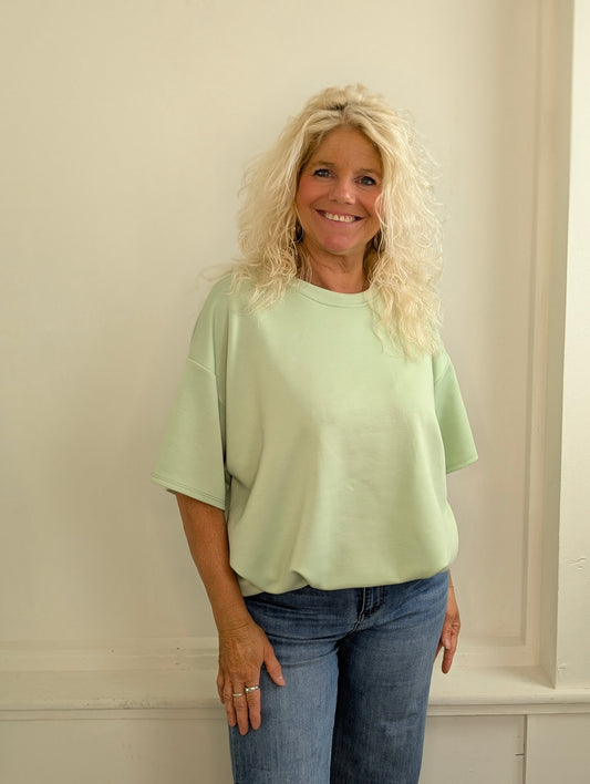 Oversized ballon jersey shirt - Groen