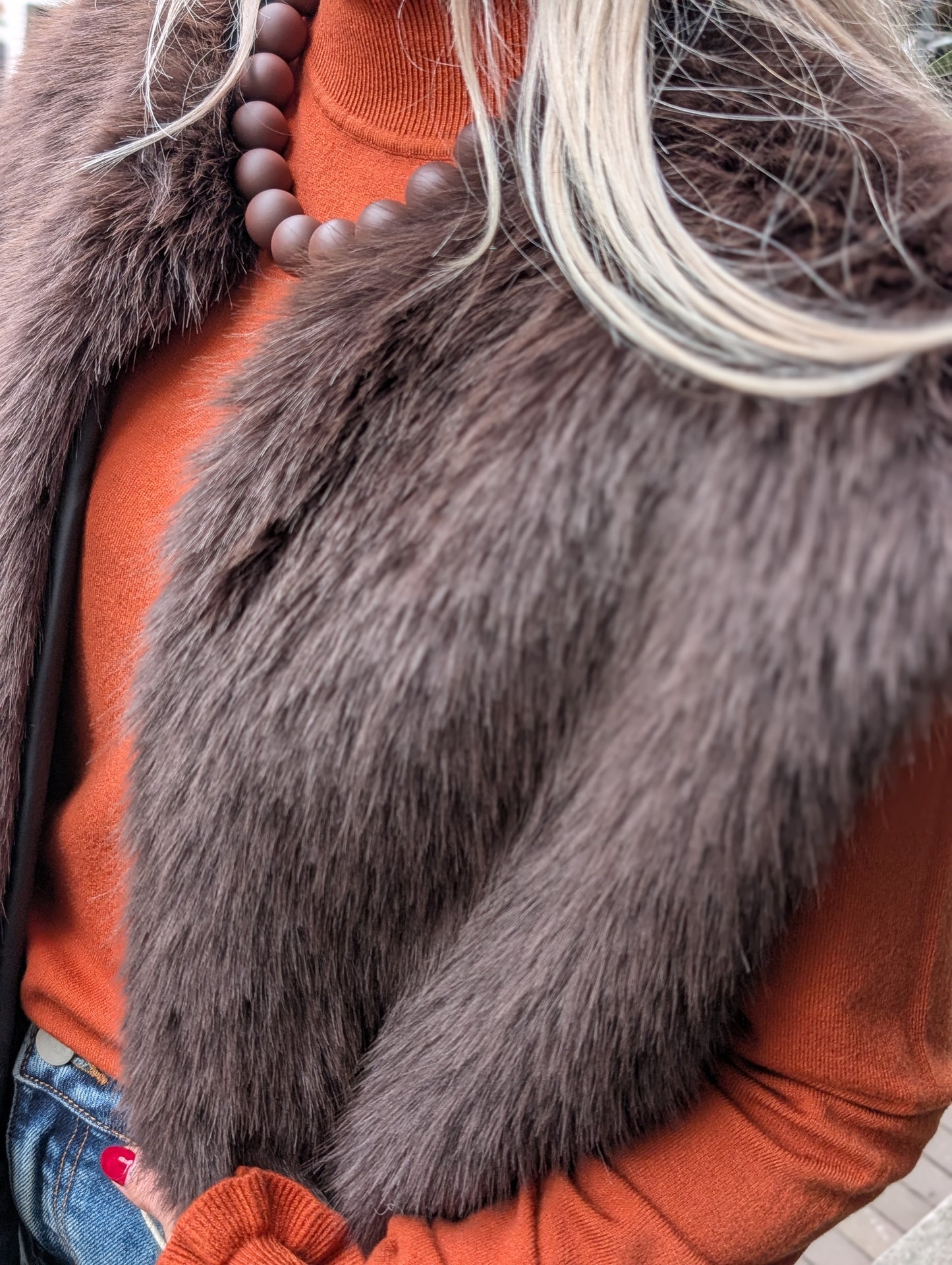 Ruth bont look gilet - Donkerbruin