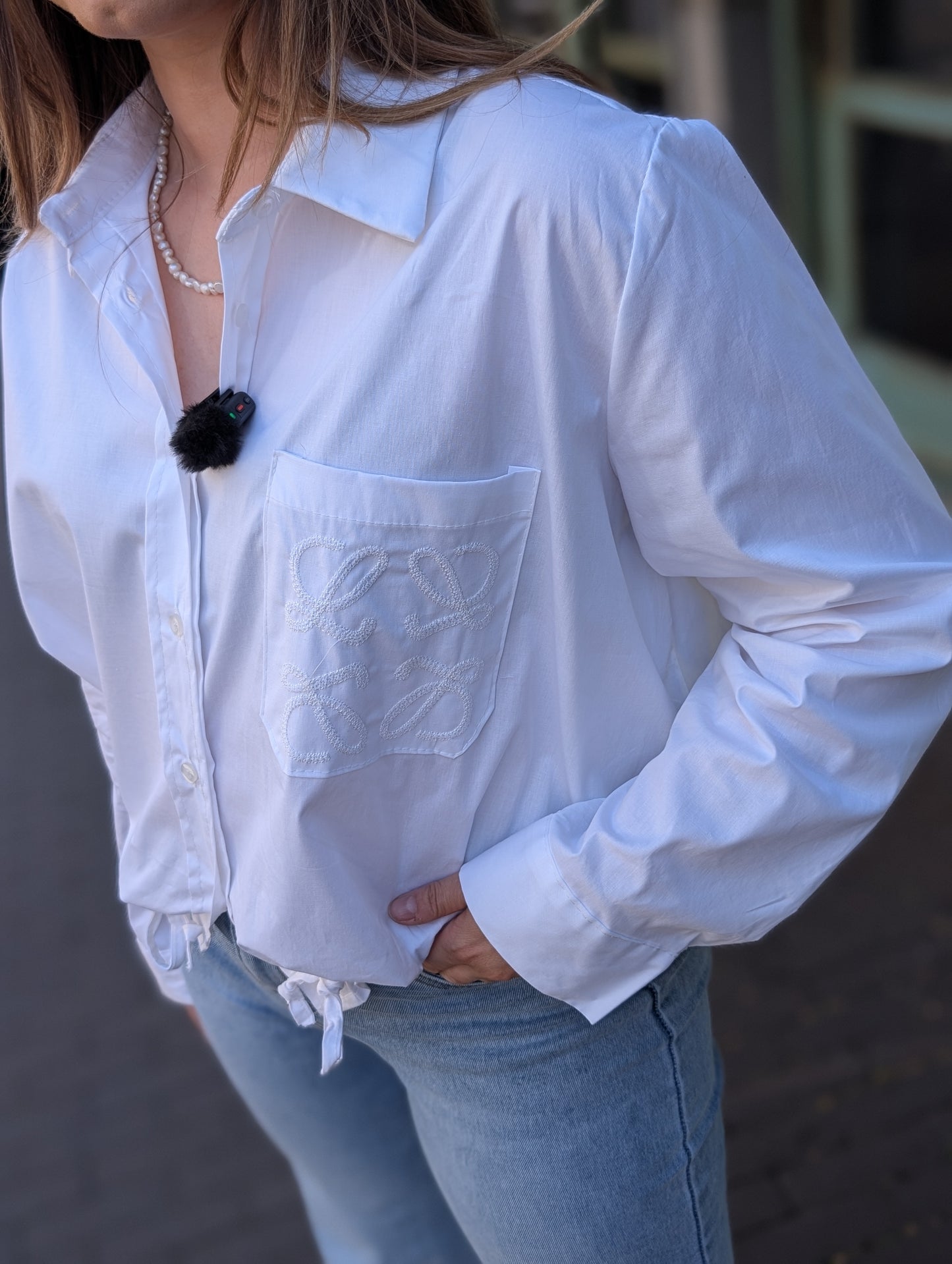 Knoop blouse Loeve - Wit