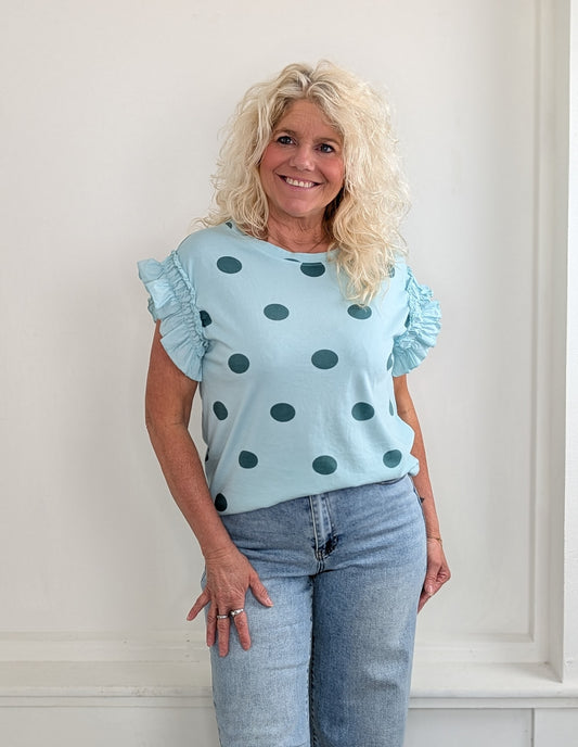 Sanny polkadot shirt - Mintgroen
