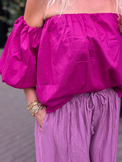 Off the shoulder blouse top - Magenta