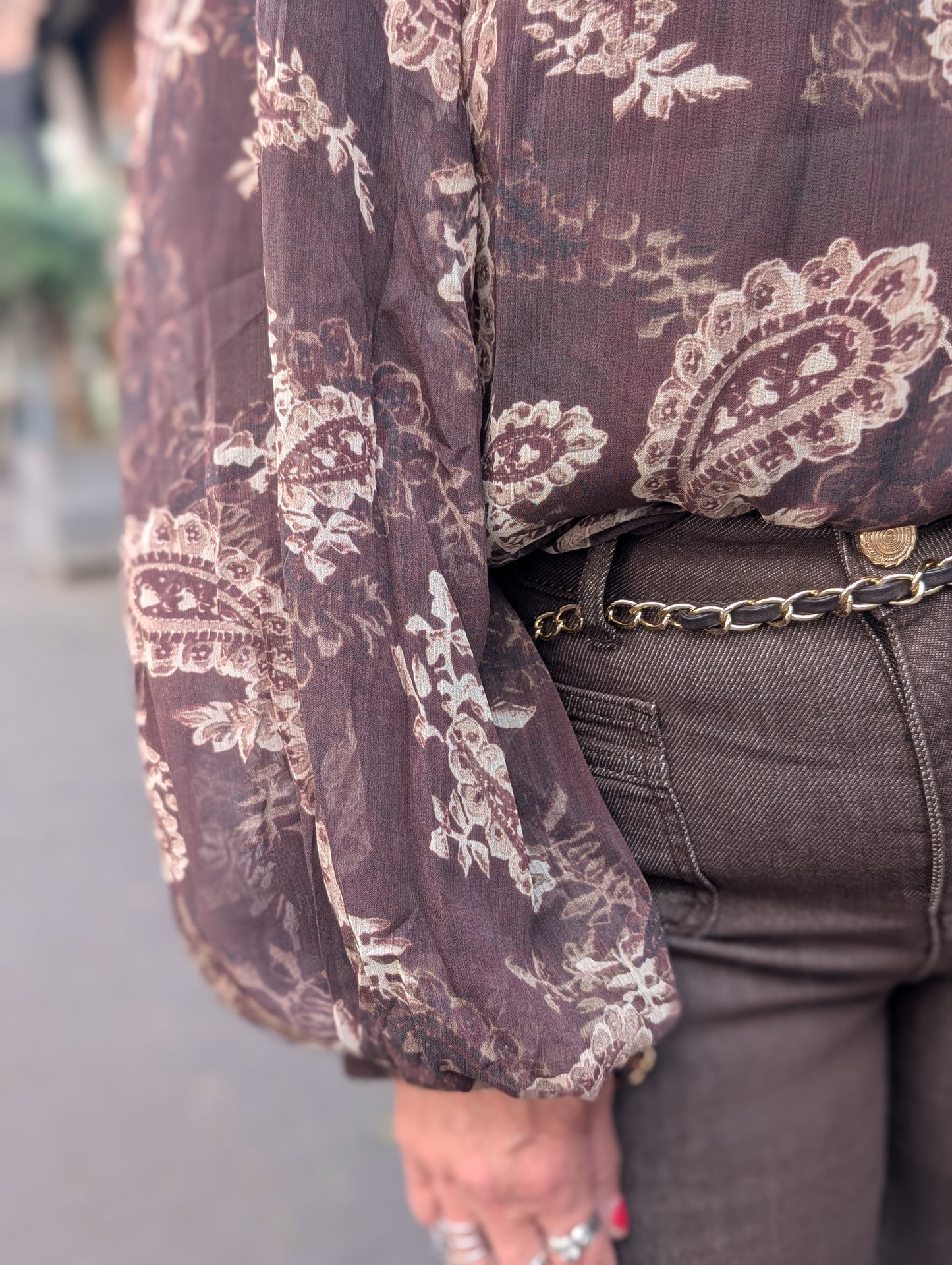 Flower mandala blouse - Bruin
