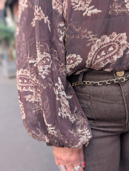 Flower mandala blouse - Bruin