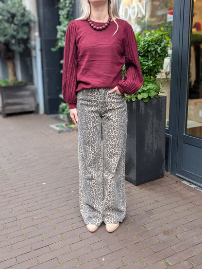 Laulia panter wide leg jeans