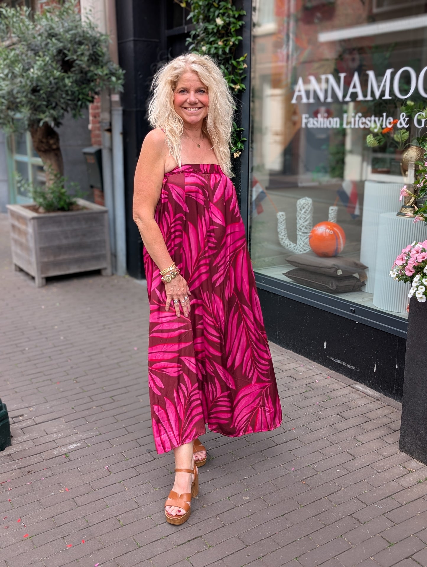 Thanny maxi jurk - Roze print