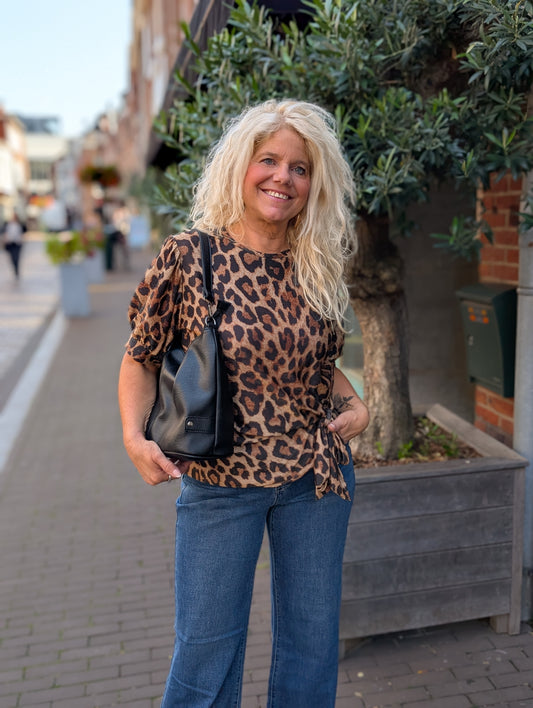 Welty strik top - Panter motief