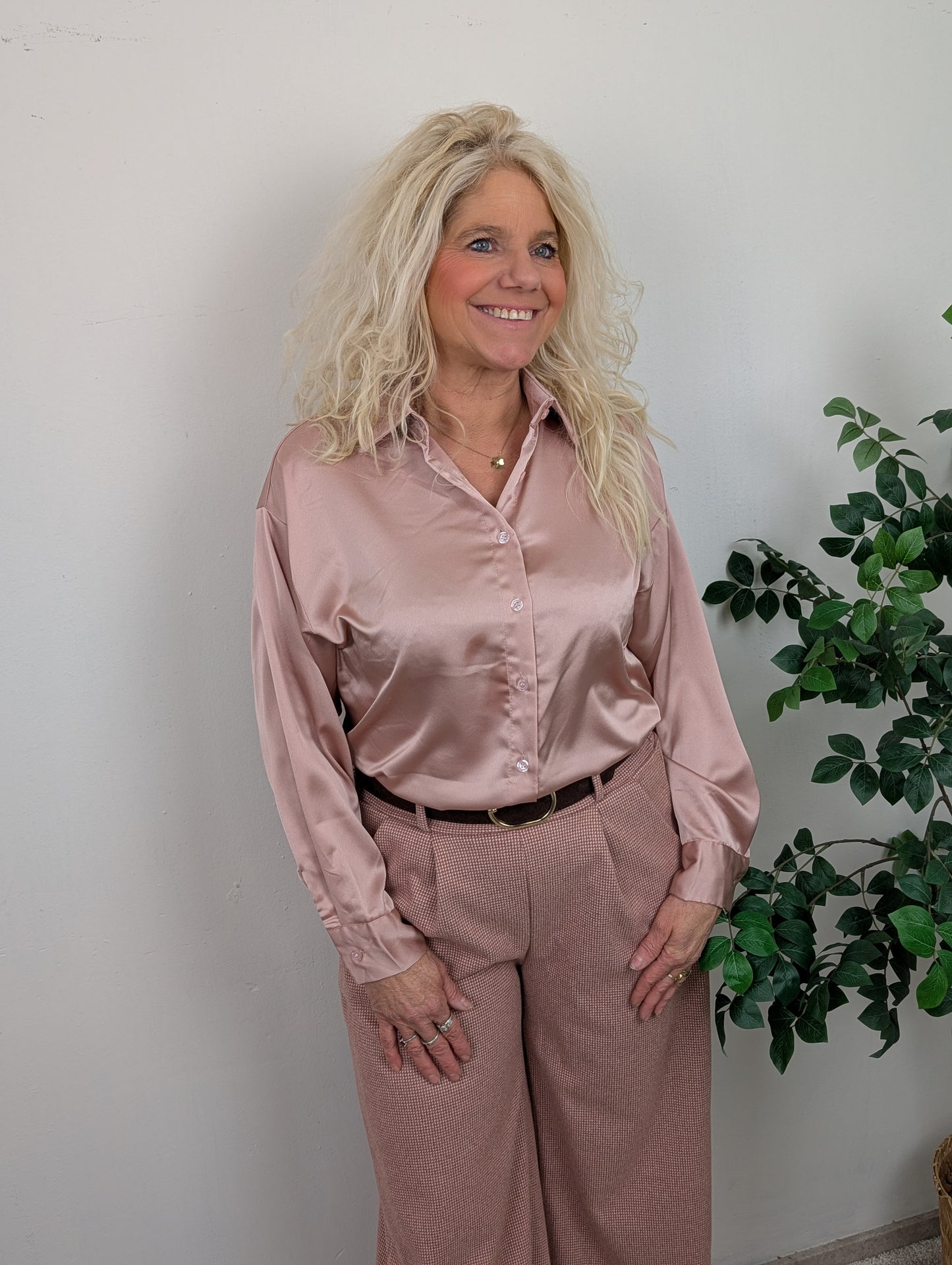 Patries silk blouse - Poeder roze