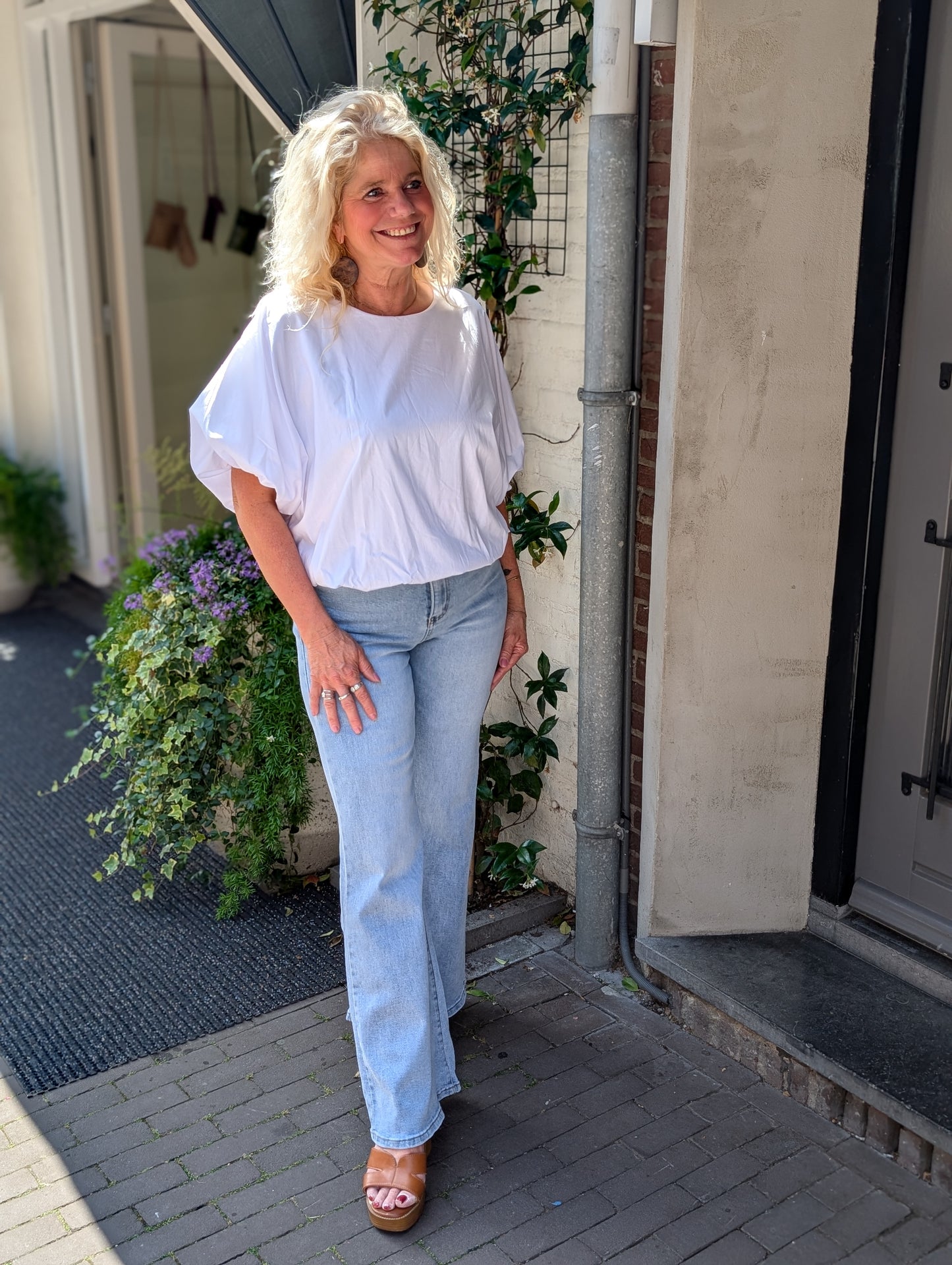 Karine witte ballon blouse
