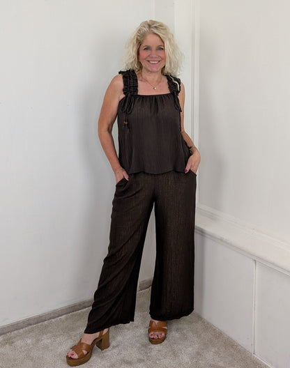 Evening glow boho top - Bruin