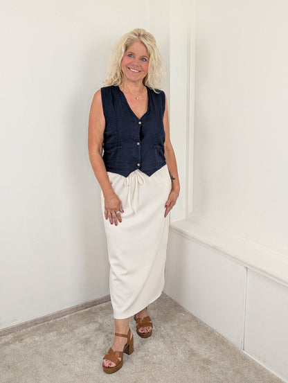 Linnen gilet - Donkerblauw