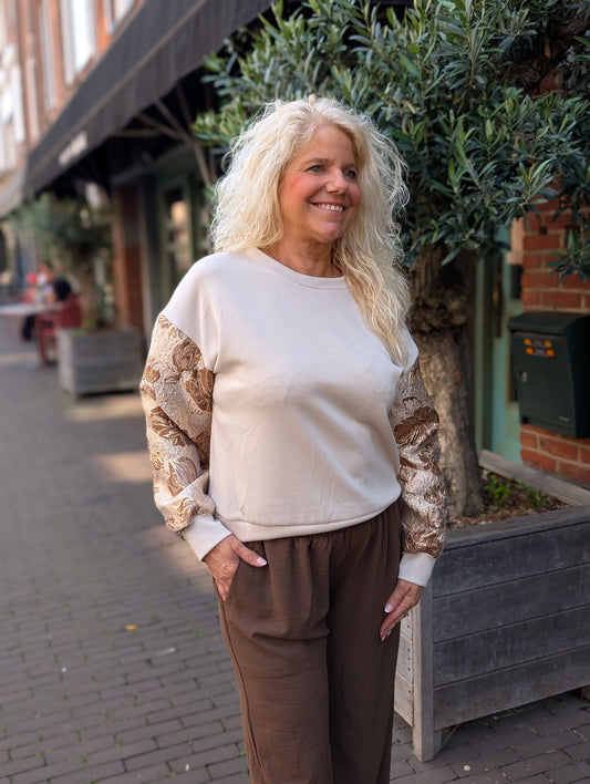 Rosie sweater - Beige/Bruin mix