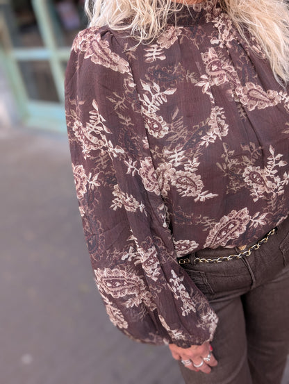 Flower mandala blouse - Bruin