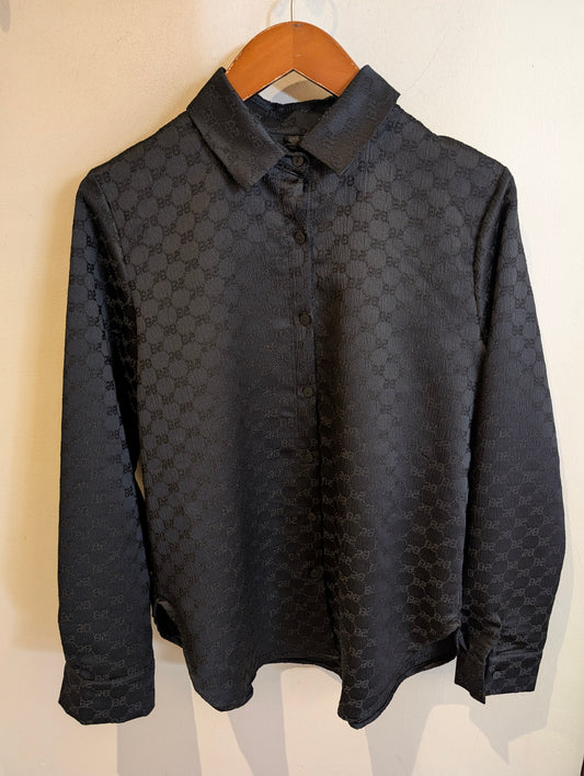 Print blouse zwart
