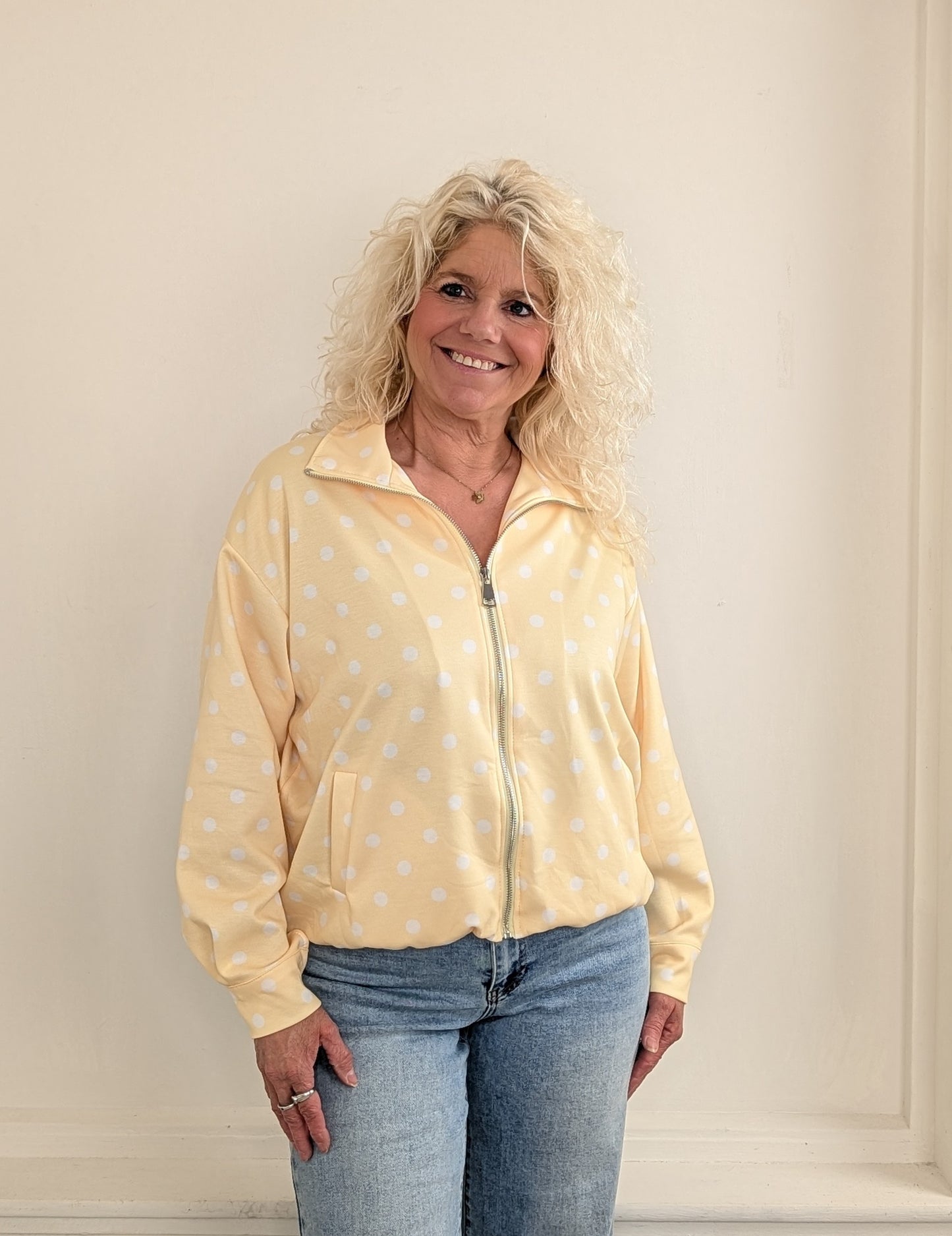 Fanny polkadot jas - Geel