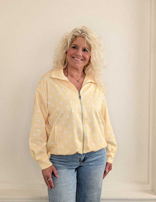 Fanny polkadot jas - Geel