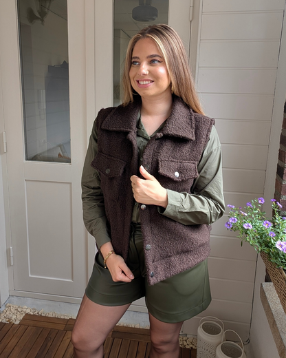 Teddy gilet - Bruin