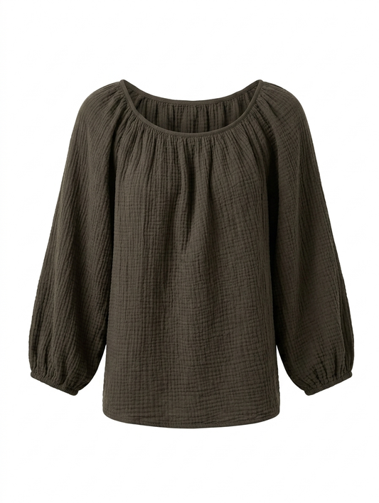 Lana Mousseline off shoulder Blouse - Bruin